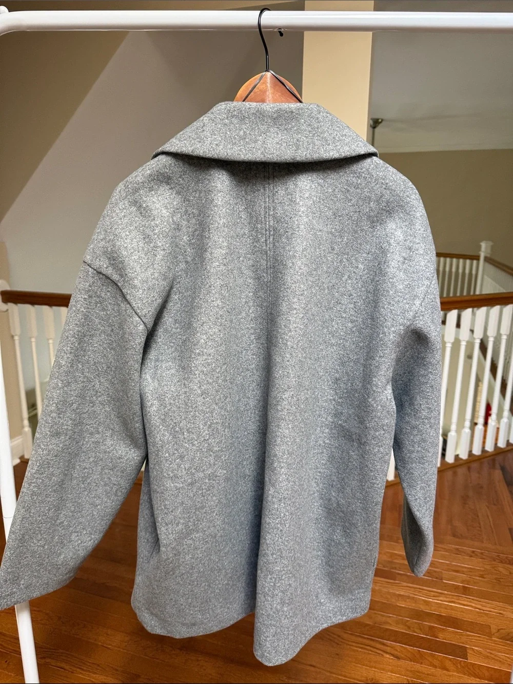 ZARA double breasted coat gray